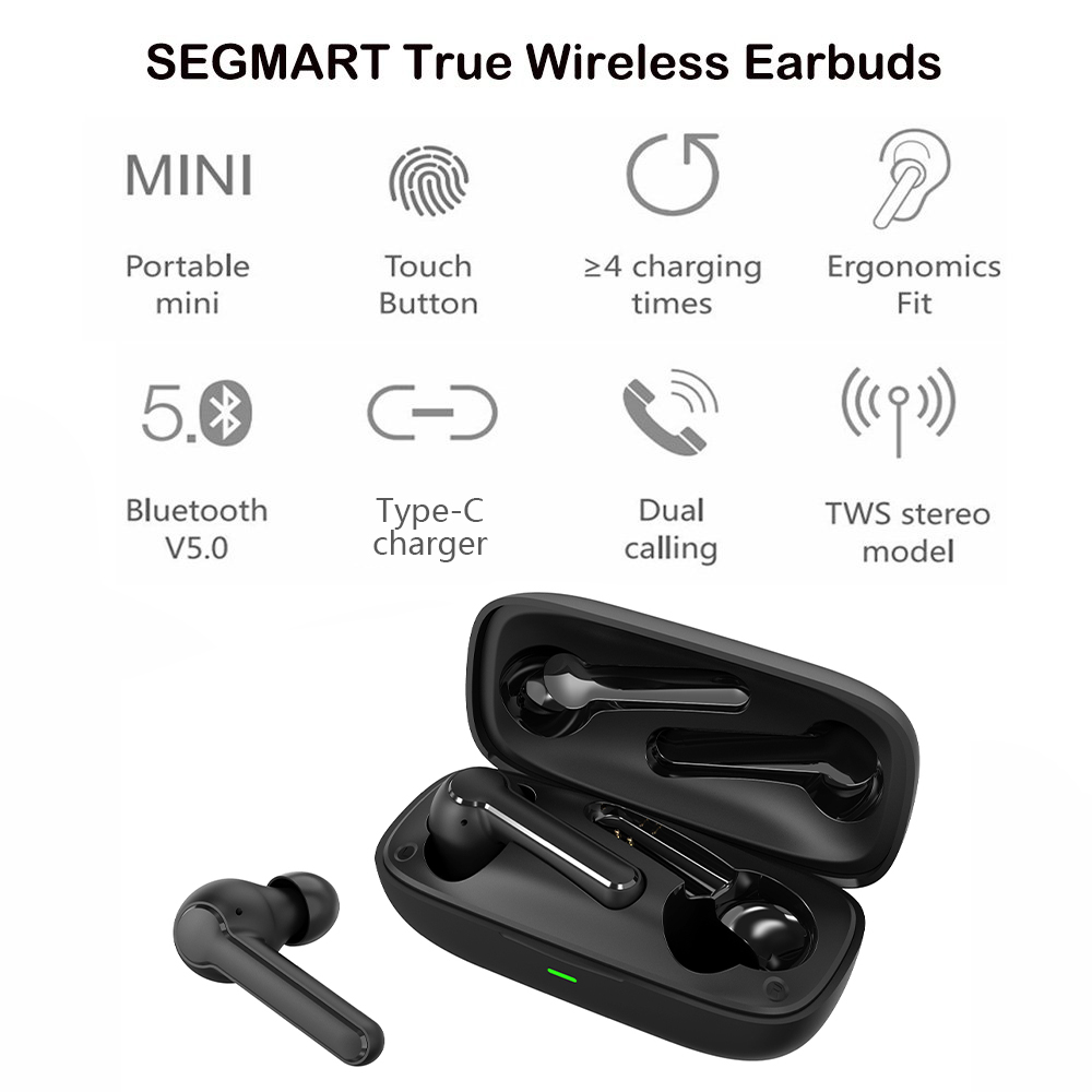 Wireless Bluetooth Earbuds, Bluetooth 5.0 Earphones with Noise Cancelling Touch Control, Long Playtime Stereo Sound Deep Bass Headphone, Waterproof Built-in Mic Headset for Sports, Workout, Gym,L3872 - image 4 of 11