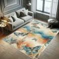 thumbnail image 5 of Ambesonne Butterfly Decorative Rug Carpet, Wingy Animals Leafy Art, 4' X 5' 5", Petrol Blue Sea Blue, 5 of 5