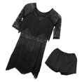 thumbnail image 2 of Señoras Vestido Manga Gradiente Borla Salón Disfraces de Soledad Vestido de baile latino de tango para mujer, 2 of 10