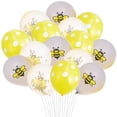 thumbnail image 1 of GOOHOCHY Juego de 15 globos de abeja de 12 pulgadas para fiestas de cumpleaños de bebés, globos de látex con lentejuelas, decoración para fiestas (5 globos de abeja, 5 globos de lunares amarillos y 5, 1 of 8