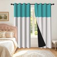 thumbnail image 2 of Lfeey Cyan White Blackout Curtains for Bedroom, Modern Thermal Insulated Grommet Window Drapes, 42x63 inch, 2 Panels, 2 of 7