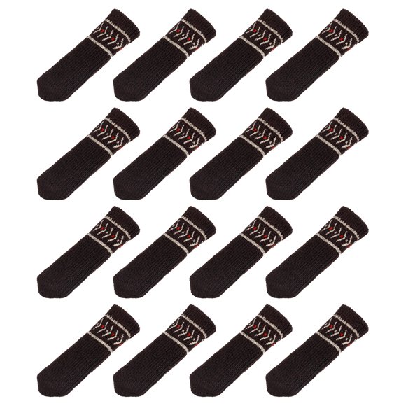 Unique Bargains Chair Leg Socks Floor Protectors, 16pack - Knitted Furniture Sock, Table Feet Protectors for Hardwood Floors(Brown)