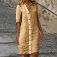 thumbnail image 3 of Ultrave Shirt Dresses for Women Fashion Solid Color Long Sleeve Lapel Dress Womens Fashion, 3 of 6
