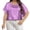 Purple Tops, variant on Htigea Womens Satin Short Sleeve Tops Plus Size Crew Neck T Shirt Casual Loose Fit Everyday Tees Red L