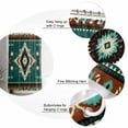 thumbnail image 6 of Southwestern Green Waterproof Fabric Shower Curtain, Boho Retro Ethnic Geometric Shower Curtain for Bathroom Curtains Bathtubs Hotel Washable Shower Curtains with 12 Hooks Stall 48x72in, 6 of 6