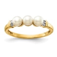 thumbnail image 1 of 14K Yellow Gold Diamond and FW Cultured Pearl Ring, 1 of 2
