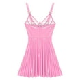thumbnail image 6 of TiaoBug Womens Wet Look Gothic Slip Dress Patent Leather Mini Dress Rave Party Clubwear Pink 3XL, 6 of 7