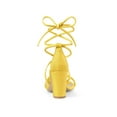 thumbnail image 2 of BLISSFUL STEP Women's Shoes Open Toe Lace Up Block Heel Strappy Heels Yellow 10, 2 of 8