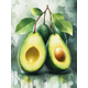 thumbnail image 1 of Qisvanset Framed Canvas Wall Art 12x16 Inch Avocado Fruit of The Spirit Nursery Bible Art, 1 of 5