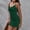 Green, variant on Women's Casual Tennis Dress 2 Elegant Satin Dress with V Neck Open Back and Smocked Detail White S