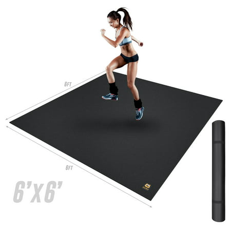 Ultra Fitness Gear Extra Thick 6”x6” Exercise Mat. Perfect Workout Mat For Any Home Gym Or Fitness Center. Anti-Microbial Fitness Mat For Yoga, Weight Training &