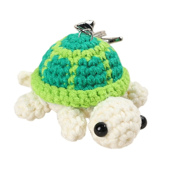 Green Cute Turtle Keychain Hand Knitted Yarn Doll Mini Plush Key Chain Pendant For Backpack Bag Decoration Gift Idea For Kids Friends Creative Handmade Accessory