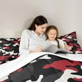 thumbnail image 5 of jejeloiu Vintage Camo Pattern Full Size Comforter Sets,Camouflage Hunting Bedding Comforter Set,Red Black White Bedding Sets For Boys Kids,Luxury Bedroom Decor,3pcs, 5 of 8