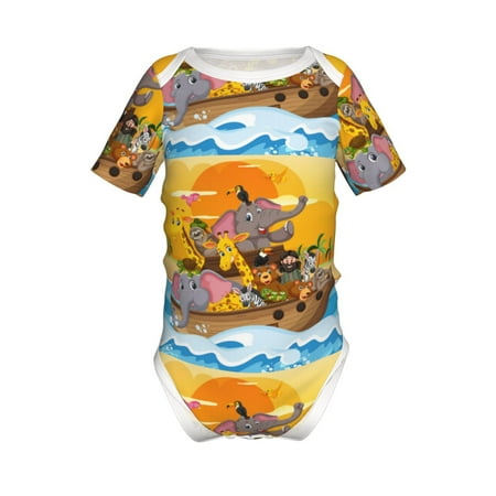 

Gaeub Animals on Noah s Ark1 Print Infant Climbing Onesie Toddler Outfit Newborn Baby Bodysuit Baby Boy Girl Clothes -6 Months