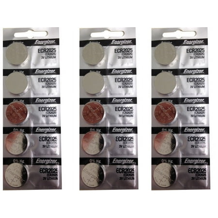 15 Pcs Energizer 2025 ECR2025 CR2025 3V Lithium Button Cell Batteries