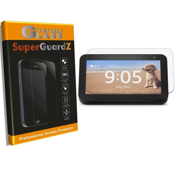 [2-Pack] For Amazon Echo Show 5 - SuperGuardZ Tempered Glass Screen Protector, Anti-Scratch, 9H Hardness, Anti-Bubble, Anti-Shock
