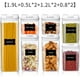 thumbnail image 2 of Juego de 7 recipientes para almacenar alimentos, de plástico transparente, para cereales y harina, con tapas fáciles de cerrar, para organizar y almacenar alimentos en la despensa de la cocina., 2 of 5