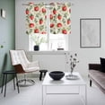 thumbnail image 3 of Red Strawberry Kitchen Curtains Window Panels, Summer Fruits Farmhouse Leaves Floral Retro Insulated Window Treatment Curtain, Grommet Curtains for Bedroom/Living Room/Bathroom, 2 Piece 27.5"Wx39"L, 3 of 8