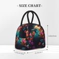 thumbnail image 2 of Gaeub Colorful Flower Bird Lunch Bag Water-Resistant, Leakproof, Durable, with Spacious Main Compartment and Front Pocket, for School, Work, Picnic, Outdoor Use-One Size, 2 of 6