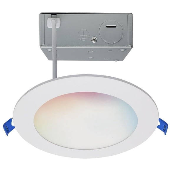 12 VATIOS; CABLE DIRECTO LED; DOWNLIGHT DE BAJO PERFIL; REDONDA DE 6 PULGADAS; IOT DE ESTRELLA DE MAR; BLANCO Y RGB SINTONIZABLES; 120 VOLTIOS; 90 IRC; ACABADO BLANCO