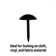 Fas-n-tite Upholstery Nails, Round Head, Steel, Bright Finish, Black, 25 pack