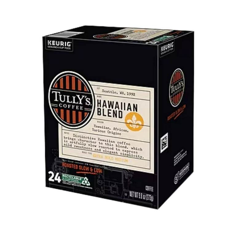 Tully s Coffee Hawaiian Blend K Cup Pods 48 K Cups Total Medium Roast for Keurig Brewers Walmart