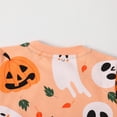 thumbnail image 4 of HILEELANG Toddler Girl Sweatshirts Halloween Pumpkin Ghost Printed Cotton Casual Crew Neck Long Sleeve Tops Shirt 2T, 4 of 5