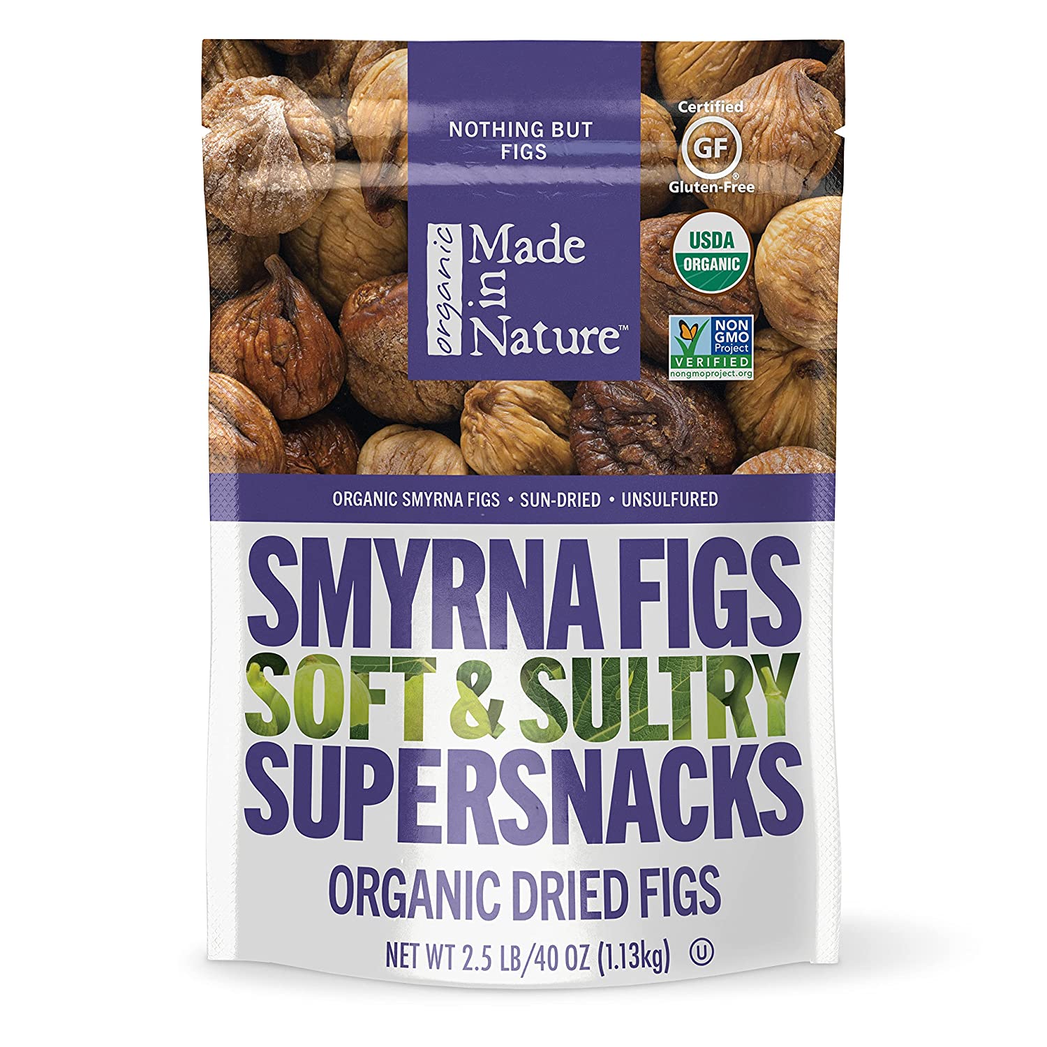 Made in Nature Organic Dried Turkish Smyrna Figs, 40 Oz (1 Pack)