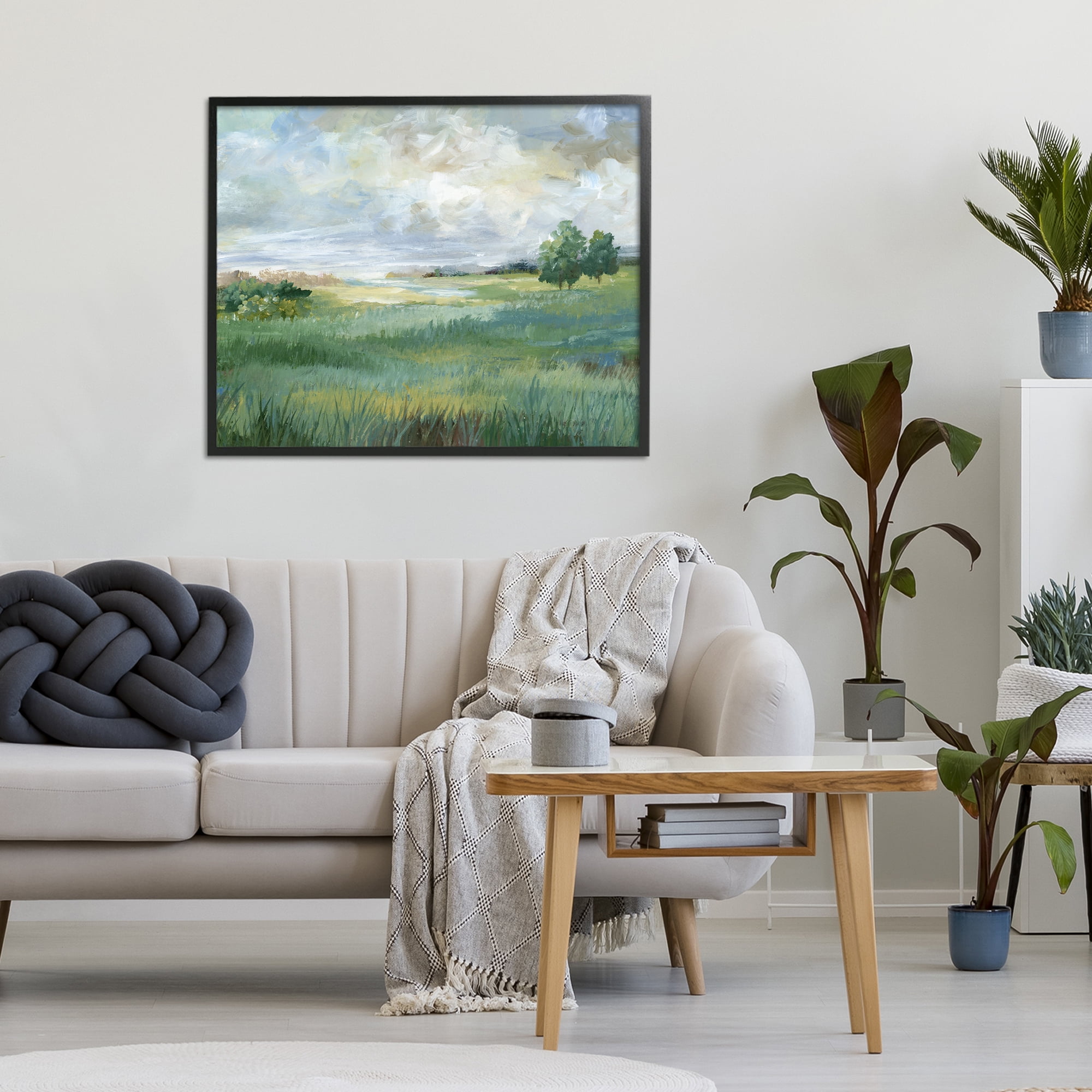 Stupell Industries Idyllic Field at Dawn Black Framed Giclee Art, design by Nan