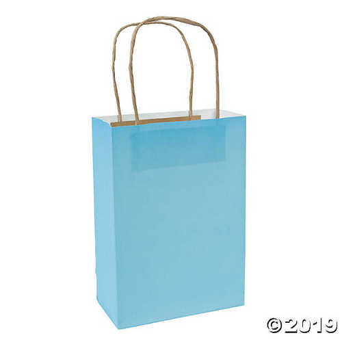 Medium Light Blue Kraft Paper Gift Bags
