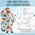 thumbnail image 4 of Oversized Wearable Blanket Hoodie,Colorful Dinosaur Pattern with Stars and Shapes Sherpa Blanket Hoodie with Super Pockets,Super Warm Fuzzy Pullover for Women & Men, 4 of 6