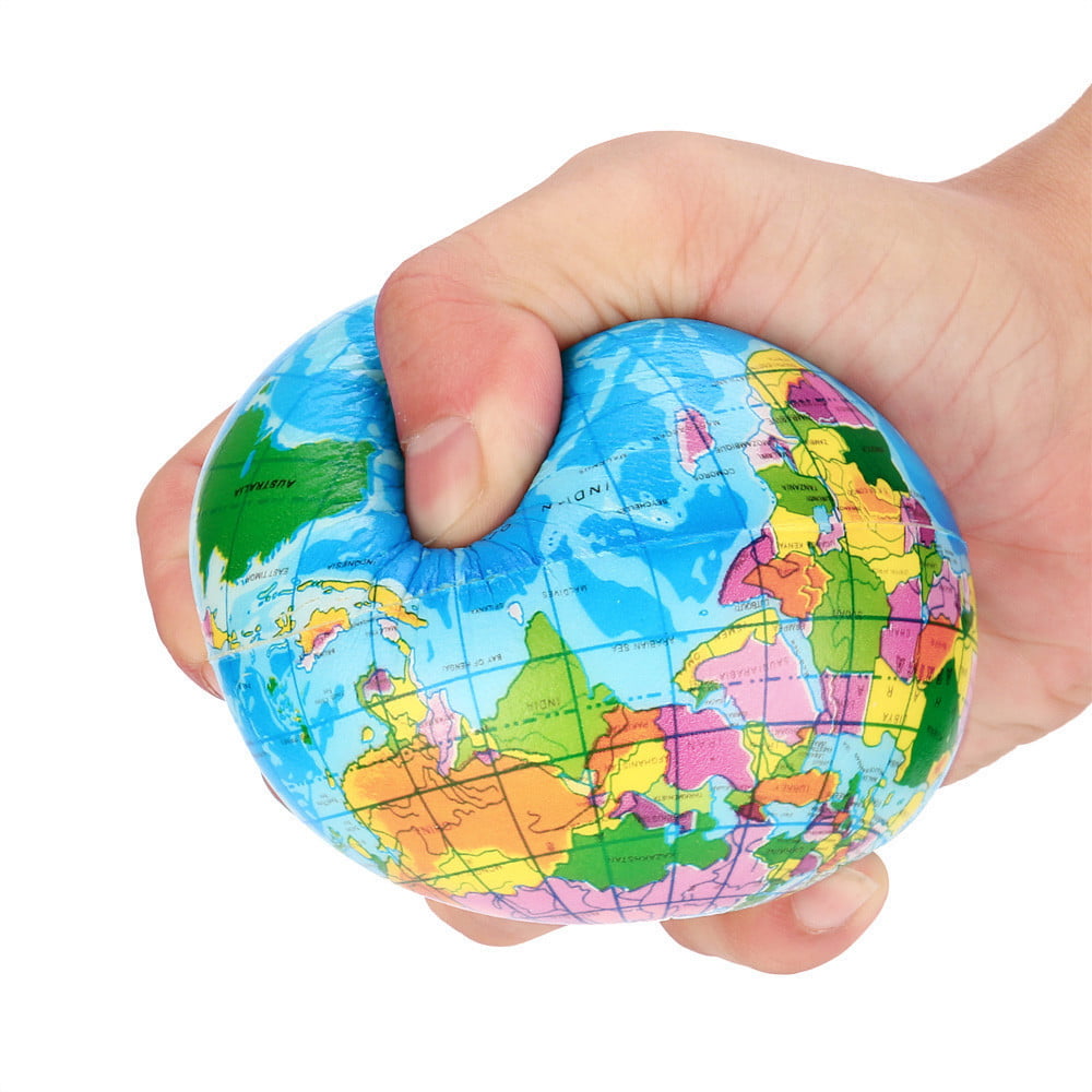 World Map Earth Globe Bouncy Ball Foam Ball Stress Relief Kids Atlas Geographyus 