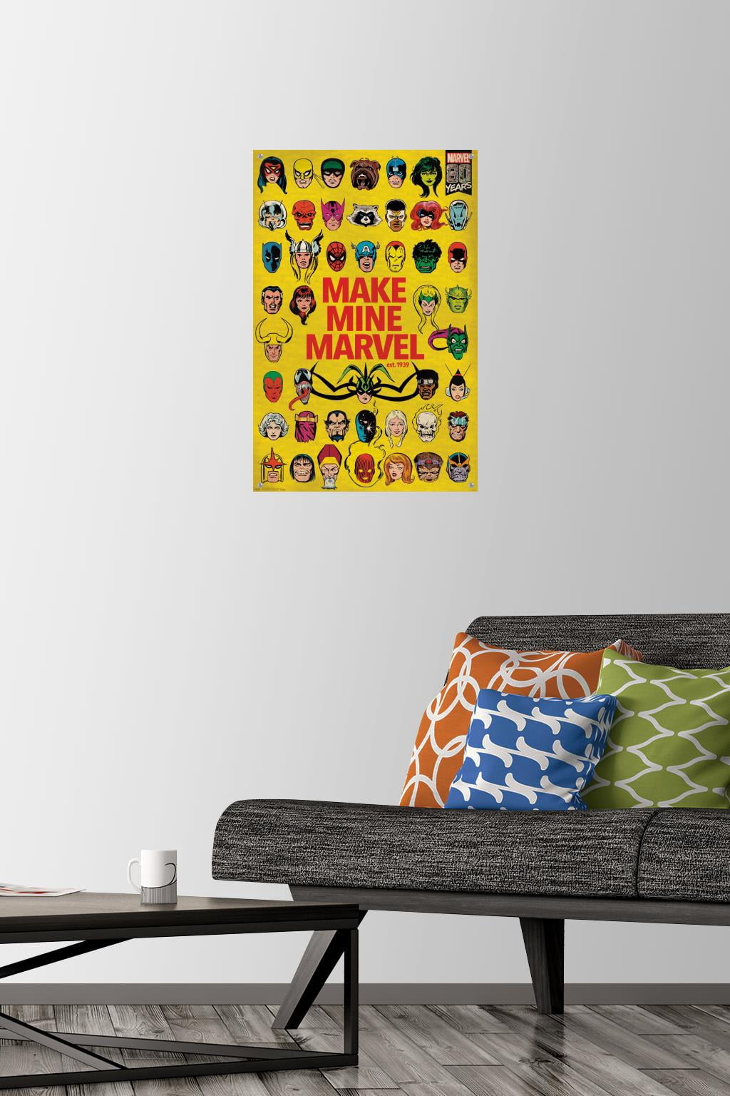 Marvel Comics - Marvel 80th Anniversary - Group Wall Poster with Push Pins, 14.725" x 22.375"