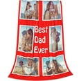 thumbnail image 5 of Skartam Personalised Photo Blanket Custom Blankets Throw with Picture Collage Text for Adults Family Customised Birthday Anniversary Wedding Gifts, 5 of 5