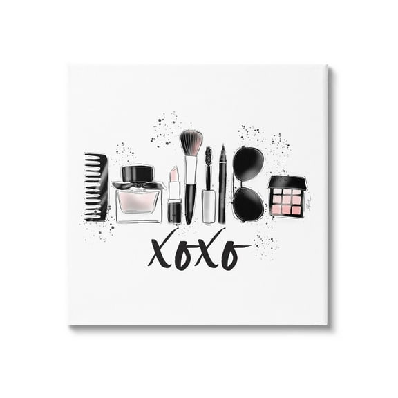 Stupell Industries Xoxo Various Glam Makeup Graphic Art Gallery Wrapped Canvas Print Wall Art, Design by Alison Petrie