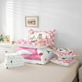 thumbnail image 5 of Feelyou Merry Christmas Child Twin Bedding Sets 7-Piece, Cartoon Fairy Tale Bedding Comforter Set, Pink Plaid Buffalo Reversible Sheet Sets, Lightweight Room Decor, 5 of 7