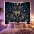 thumbnail image 2 of Floral Garden Highly with Portrait Wolf Intense Eyes, Nostalgic Vintage for Botanical Art Lovers, Botanical Wall Art, Mother'S Day Gift, Tapestry Wall Hanging for Bedroom and Dorm, 2 of 6