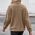 thumbnail image 6 of Fleece Jacket for Women Fashion Casual Cozy Solid Color Long-Sleeve Outerwear for Fall Winter Outdoor Lounge, 6 of 9