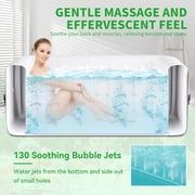 Outdoor Inflatable Hot Tub for 4-6 Person Square - 73 inch Portable Hottub Spa with Control Panel, Blow Up Spa Bathtub with 130 Soothing Bubble Air Jets, Cover, 2 Filter, 240 Gallon