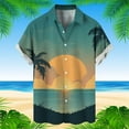 thumbnail image 4 of ZZHZGZ Late July Mens Denim Shirts Long Sleeve Men's Coconut Tree Short Sleeve Shirt Summer Casual 3D Printing Hawaii Short Sleeve Shirts Tops 4Th of July Mens Fitted Tshirts M, 4 of 5