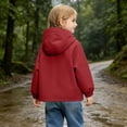 thumbnail image 6 of Fesfesfes Kids Unisex Hooded Rain Jacket Lightweight Waterproof Windbreaker with Pockets, Casual Outdoor Coat for Kids School Play Ages 5-16 Years, 6 of 8
