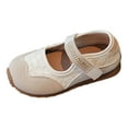 thumbnail image 3 of Staki School Shoes Girls Dress Shoes Toddler Mary Jane Shoes Flats with Bow for Toddler/Little/Big Kids(Beige,6 Big Kid), 3 of 8