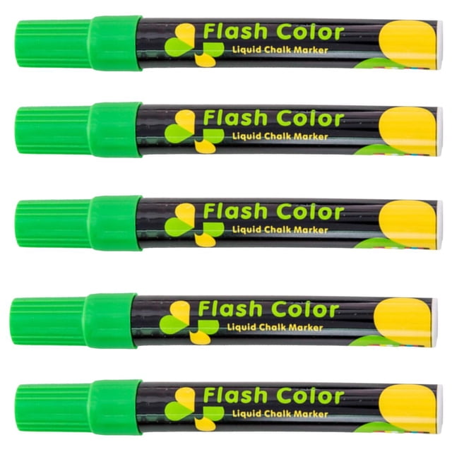 Plumones para Pizarrón VentDepot 5 Pzas ChalkyGreen Marcador Punta redonda mediana