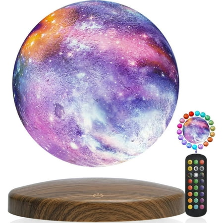 

JSTCL Levitating Moon Lamp Galaxy Light 18 Colors 3D Printing Magnetic Moon Light Floating and Spinning in Air Freelywith Remote &Touch ControlDimmeras Birthday GiftsNight LightHome Decor