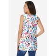thumbnail image 2 of Woman Within Plus Size Perfect Printed Sleeveless Shirred V-Neck Tunic, 2 of 6