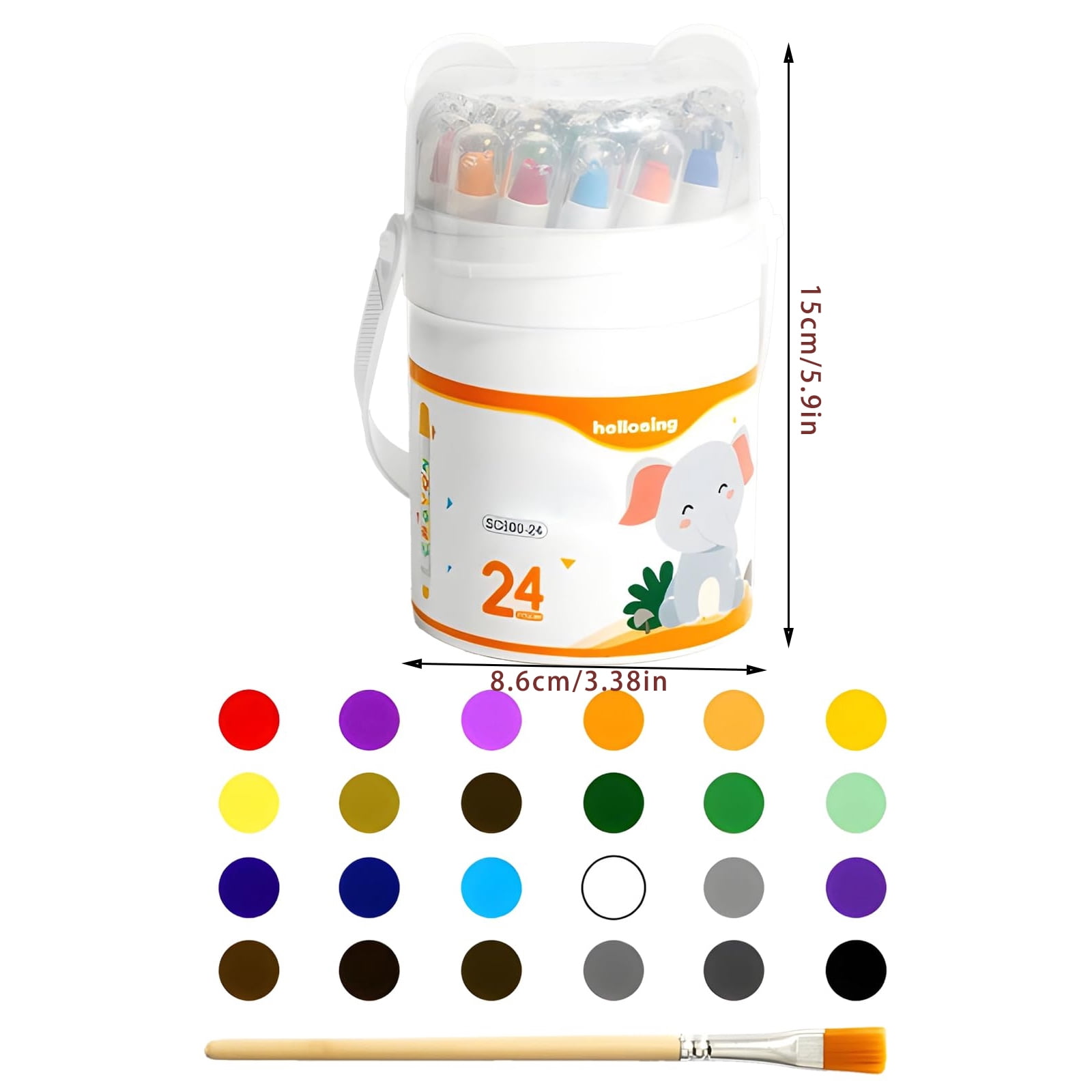 Twistable Crayons for 12 Colors, Silky Smooth Washable Rotating/Crayon Set, Art Supplies, Mess-Free Coloring Drawing Painting, A