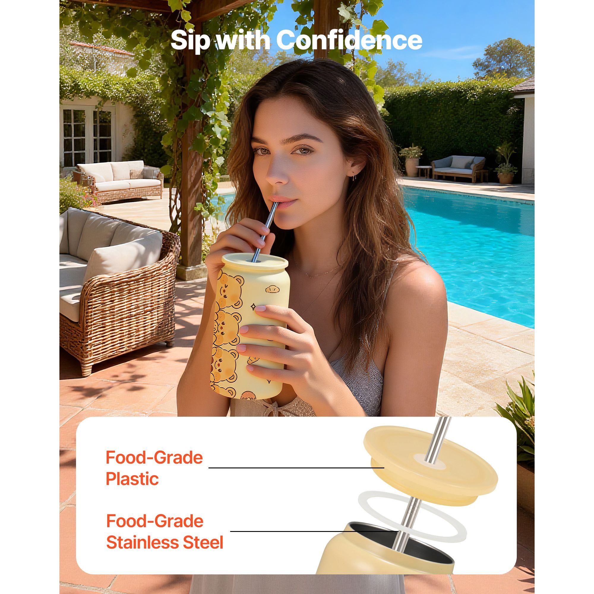 Sublimation Tumbler Bulk 6-Pack, 304 Stainless Steel, 12oz, Auto-Spray Coating, with Lids Straws, for DIY Personalized Cups