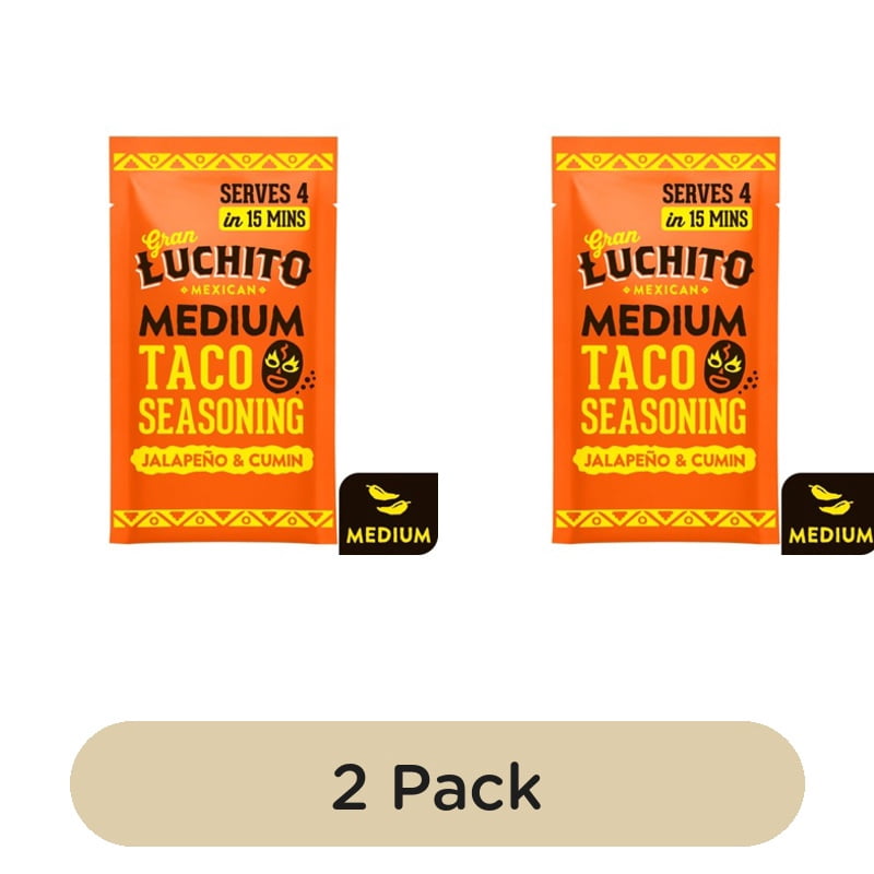 Gran Luchito 'Medium' Jalapeno & Cumin Fajita & Taco Seasoning Mix 28g, British Import (Pack of 2)