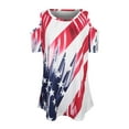 thumbnail image 4 of DYMADE Women 4th of July Off Shoulder Summer T-Shirts Tops, 4 of 8