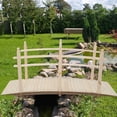 thumbnail image 2 of OverPatio 7.5' Wooden Bridge Arch Walkway Natural Color Anticorrosive, 2 of 7